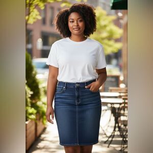 NWT Torrid Plus Size Blue Jean Demon Mini Skirt - Size 24